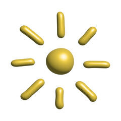 3d abstract sun symbol Summer clipart Single element for design
