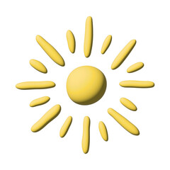 3d abstract sun symbol Summer clipart Single element for design