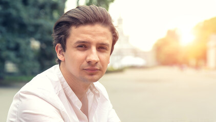 Portrait of a handsome man 25 - 30 years old, looking at the camera.