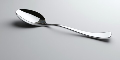 Shiny Spoon on a Clean Background, Simple and Elegant Spoon