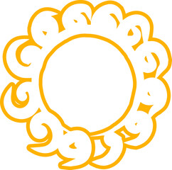 Sun symbols hand drawn, sunshine, sunset, sunlight