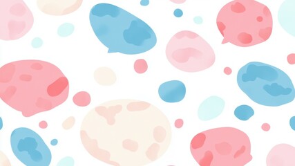 Seamless pattern with abstract watercolor shapes in pastel colors.
