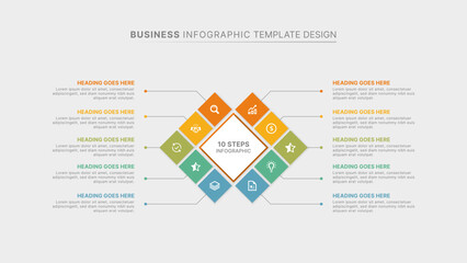 Modern Business Infographic Design Template with 10 Options