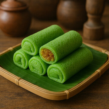 dadar gulung cake indonesian traditional snack and food