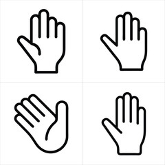 hand line icon set
