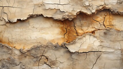 Naklejka premium Cracked Wall Texture with Peeling Layers and Earth Tones