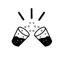 Cheers Icon Vector – Two Clinking Glasses for Celebration, Party, Toast, and Event Design Projects