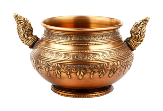 Ghat (Sacred Vessel) for Religious Ceremonies - Isolated on White Background
