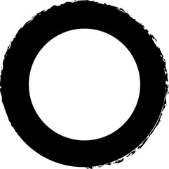 Circle frame brush stroke, round shape