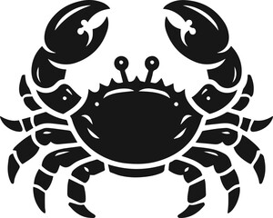 Simple Elegant Minimalist Black Silhouette of Crab, Vector Crab Art and Illustration Design