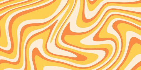 Seamless pattern of retro orange, yellow, and beige waves