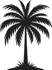 Simple Elegant Minimalist black color silhouette of Palm Tree, Palm Tree Vector Art Illustration, Drawing of Palm Tree Illustration, Vector Palm Tree Design Elements