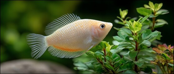 Obraz premium Light Peach Fish in Lush Aquarium