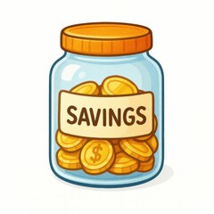 A glass jar filled with various coins representing savings and financial growth on a neutral background
