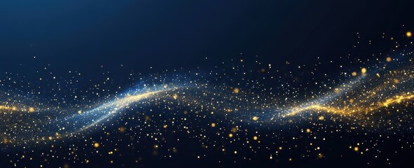 Obraz premium Golden and Blue Sparkles Abstract Background