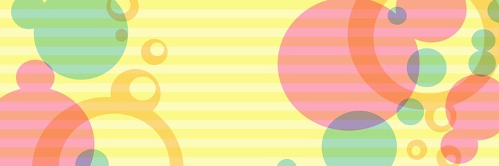 手描きの黄色縞模丸模様のTwitter（X）ヘッダーイラスト