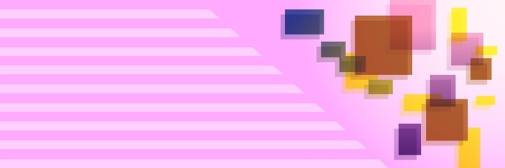 手描きの黄色縞模四角模様のTwitter（X）ヘッダーイラスト