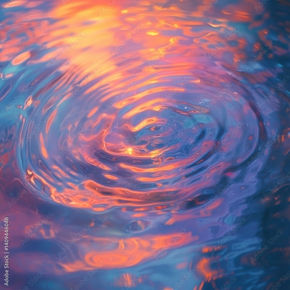 Poster glowing ripple twists gently on a dreamy hazy background