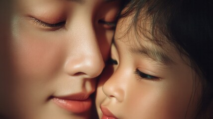 Fototapeta premium Young woman and her elderly mother take care of their skin and look great,Two generations,Beautiful middle aged mother and her adult daughter,skincare and Aging concept,Comparison of young and old.