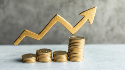 Gold coins, gold, rising prices, price spike, rising prices, rising earnings, financial prices, economic trends