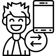 Call Forwarding Icon Vector Element