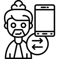 Call Forwarding Icon Vector Element