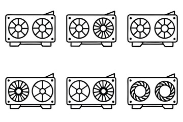 Fototapeta premium graphics card line art simple modern gaming design