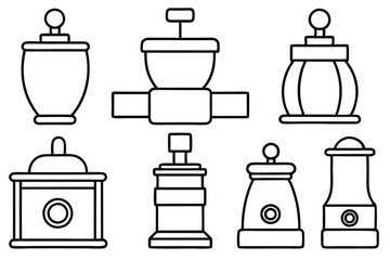 grinder line art classic grinder tool schematic black ink
