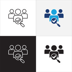 Business qualification icon. Worker recruitment icon. Professional sign. Icon symbol compatible for selection, management, certified worker, profile, employee, document. Vector illustration