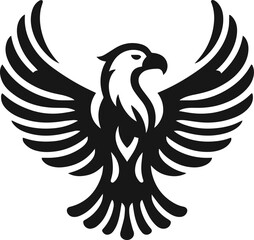 Simple Minimalist Flying Eagle Vector Art, Elegant Eagle Illustration and Design, white or transparent background 