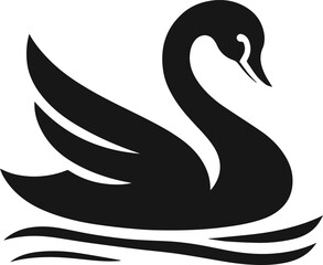 Simple Minimalist Graceful Swan Vector Art, Elegant Swan Illustration on White or Transparent Background
