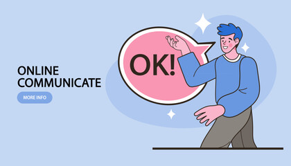 Man carrying heavy burden the word OK. stop always saying ok. accept all work or project causing overworked. too much responsibility. he accepted to help colleagues. hard work. Vector illustration.