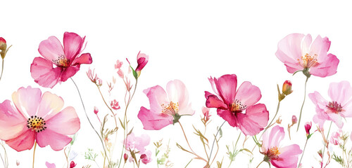 PNG Pink flowers at the bottom illustration watercolor blossoms.