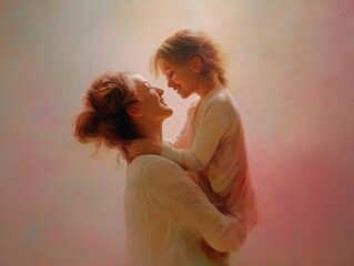 A heartfelt scene of a mother and child embracing