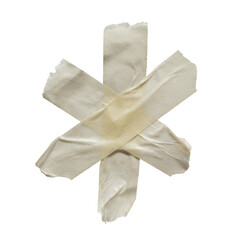 Asterisk symbol made of off-white color masking tape