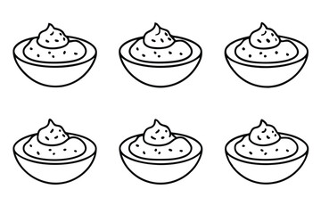 guacamole line art fresh green dip design illustration
