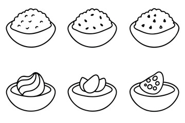 guacamole line art delicious green dip sketch drawing