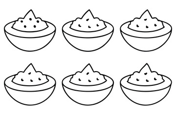 guacamole line art healthy avocado food drawing sketch