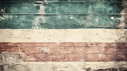 Fototapeta premium Grunge Textured Wall with Horizontal Stripes, Vintage Background, Weathered Paint