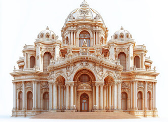 Fototapeta premium Elegant Opera House with Intricate Architectural Details on White Background