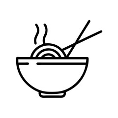ラーメンボウルアイコン ベクターPNG 透明または白背景に分離 Ramen bow icon vector png