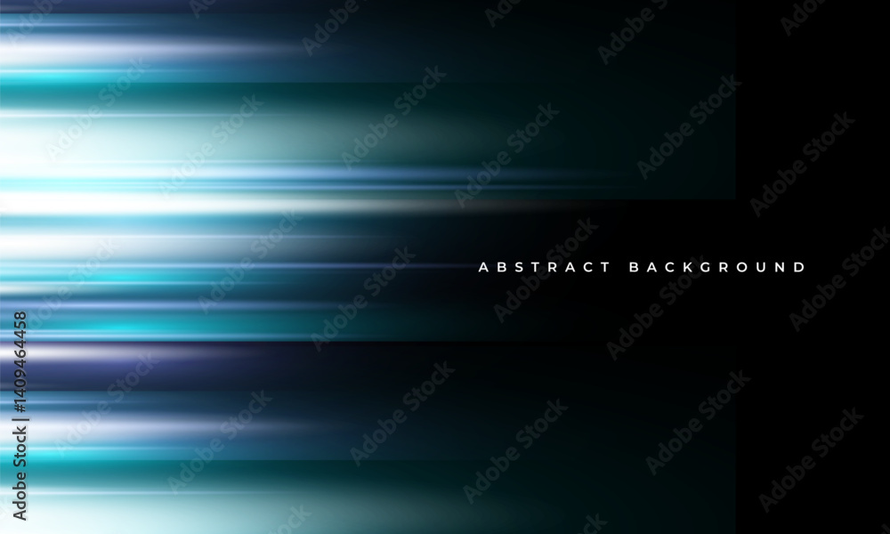 Aufkleber black and blue wide modern abstract technology background with glowing high-speed and movement light