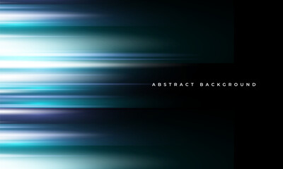 Black and blue wide modern abstract technology background with glowing high-speed and movement light effect. Vector illustration