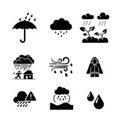 Weather Line Icons. Rain, illustation vector.