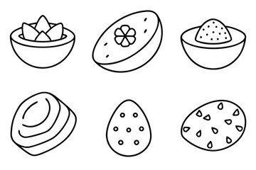 guacamole line art tasty healthy dip avocado drawing