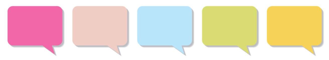 Colorful speech bubble sticky notes set