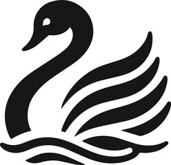Simple Minimalist Graceful Swan Vector Art, Elegant Swan Illustration on White or Transparent Background
