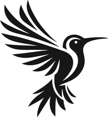 Simple Minimalist Hummingbird Vector Art, Elegant Hummingbird Illustration on White or Transparent Background