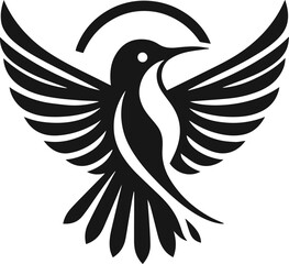 Simple Minimalist Hummingbird Vector Art, Elegant Hummingbird Illustration on White or Transparent Background