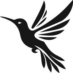 Simple Minimalist Hummingbird Vector Art, Elegant Hummingbird Illustration on White or Transparent Background